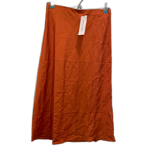 NWT Amour Vert Eve Stretch Silk Skirt – Sunset Orange – Size Small NWT - Picture 1 of 2